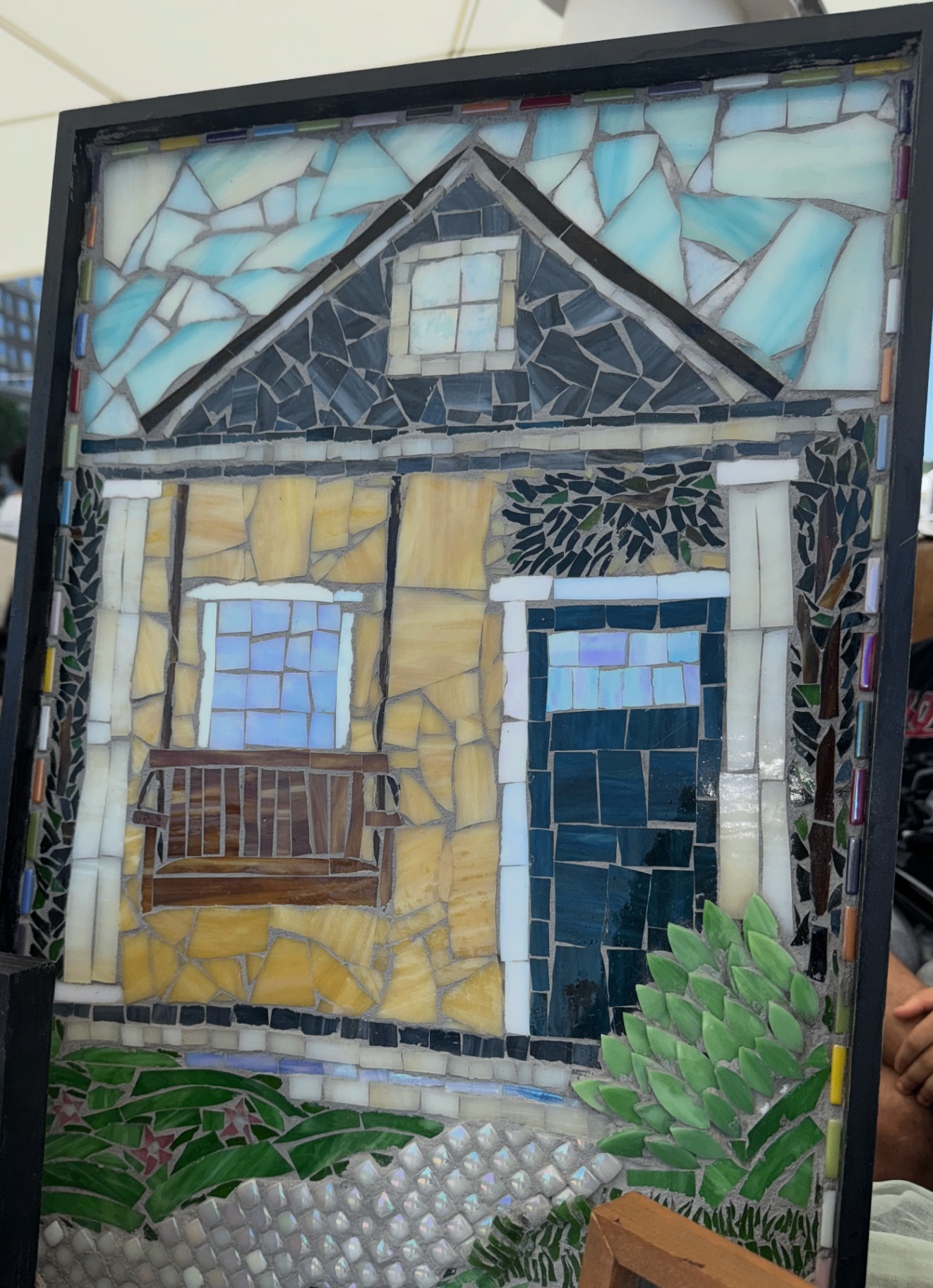 2112 — Maw Maw's House, an original glass mosaic artwork by Caitlin Barnes.